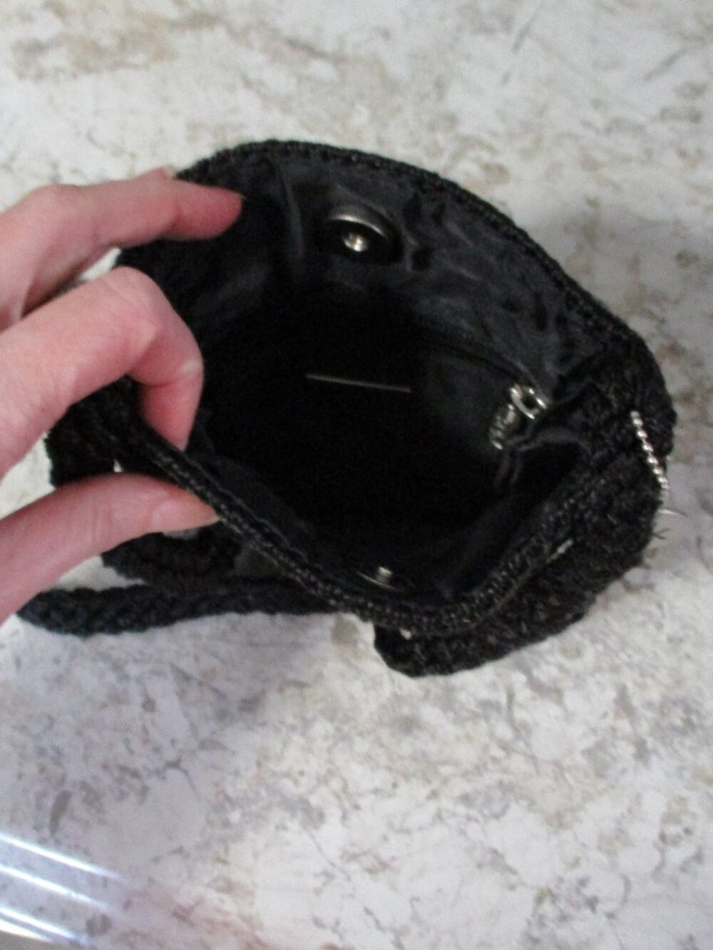 The SAK small/mini black crochet crossbody bag/purse, festival, boho - Picture 6 of 9